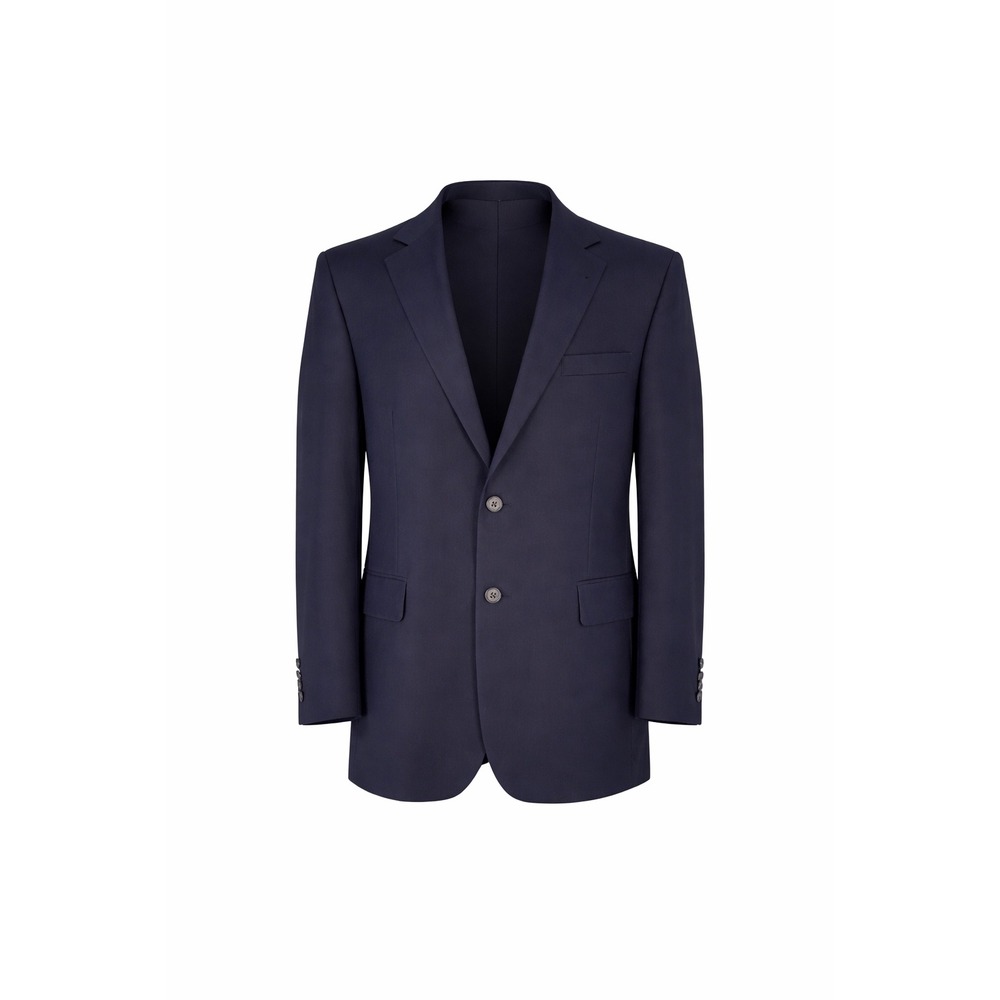 Jos A Bank 40R Blue 100% Wool Blazer Suit Coat Antiqued Brass Buttons *Read